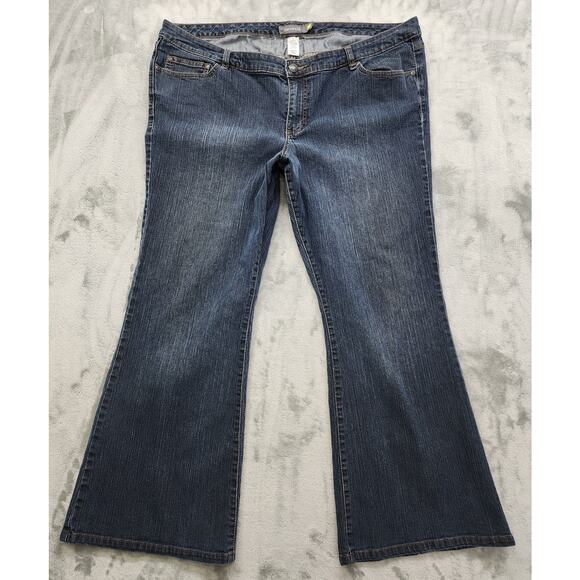 Venezia Jeans Womens 6/24WP PETITE Blue Stretch Flare Yellow Square Stretch - Picture 1 of 11